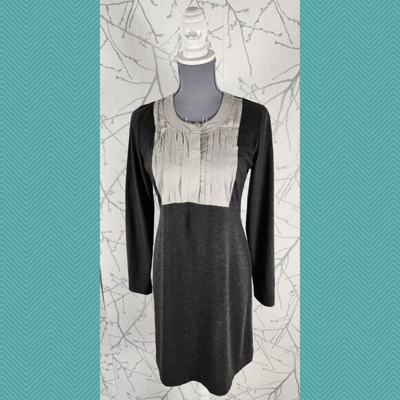 Simply Vera Wang Pleated Bib Front Midi Dress - Picture 1 of 5